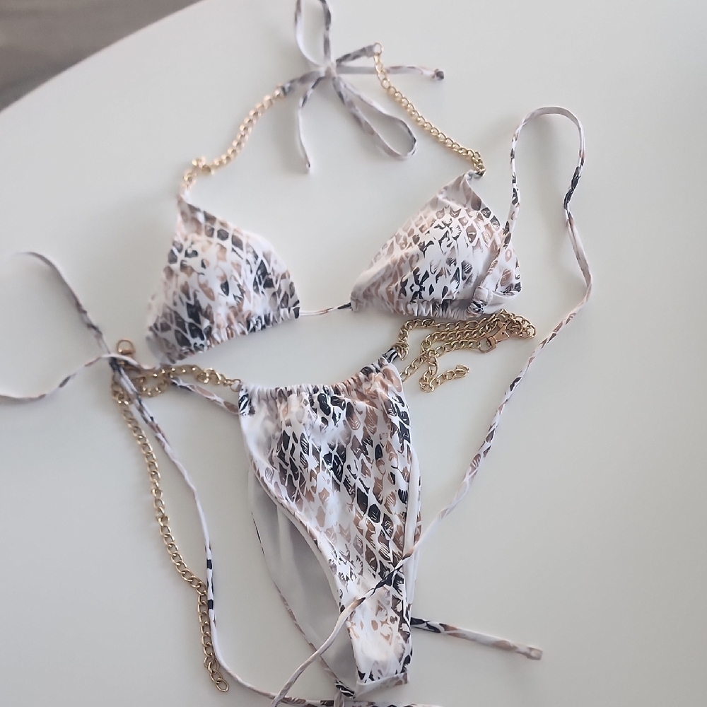 White Snakeskin Bikini